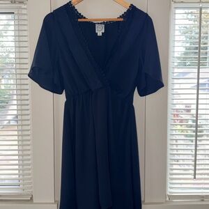 Black Mini Dress with Flowy Sleeves